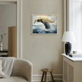 thumbnail image 4 of Nawypu  Framed Canvas Print Wall Art Whale Tail Splashes in Teal Ocean Water Animals Seascape Modern Art Nautical Landscape Relax/Calm for Living Room, Bathroom,Bedroom, Office, 4 of 4
