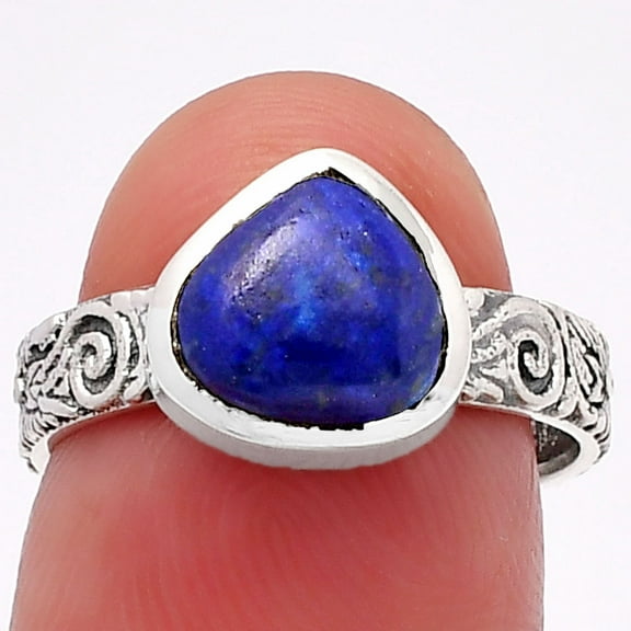 Natural Lapis Lazuli - Afghanistan 925 Sterling Silver Ring s.7 Jewelry R-1061 SDR217753