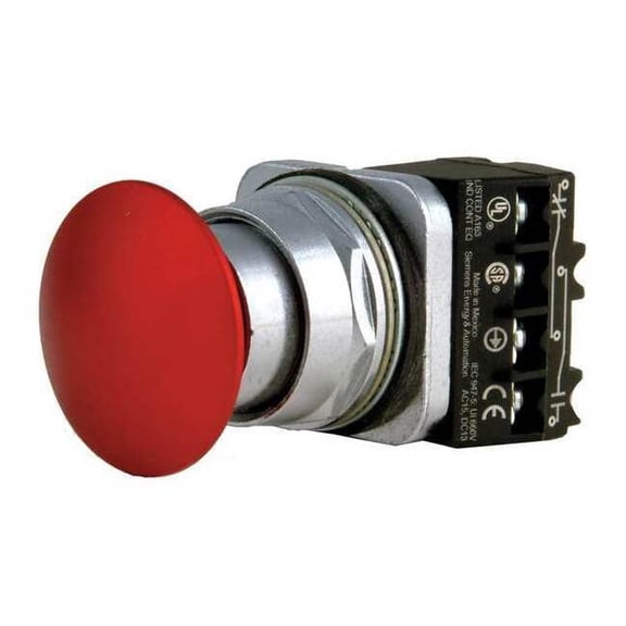 Siemens Push Button Operator, 30 mm, 1NO/1NC, Red 52PP2A2A