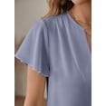 thumbnail image 4 of SHEWIN Blouses for Women Dressy Casual Summer Flowy Short Sleeve Shirts Pleated V Neck Work Business Tops, 4 of 10
