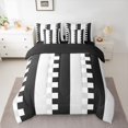 thumbnail image 2 of Homewish Kids Teens Minimalist Plaid Gird Bedding Comforter Set 7-Piece,Geometric Checkered King Bedding Sets,Vintage Aesthetic Ultra Soft Bed Sheets,Breathable Home Decor,Reversible, 2 of 8