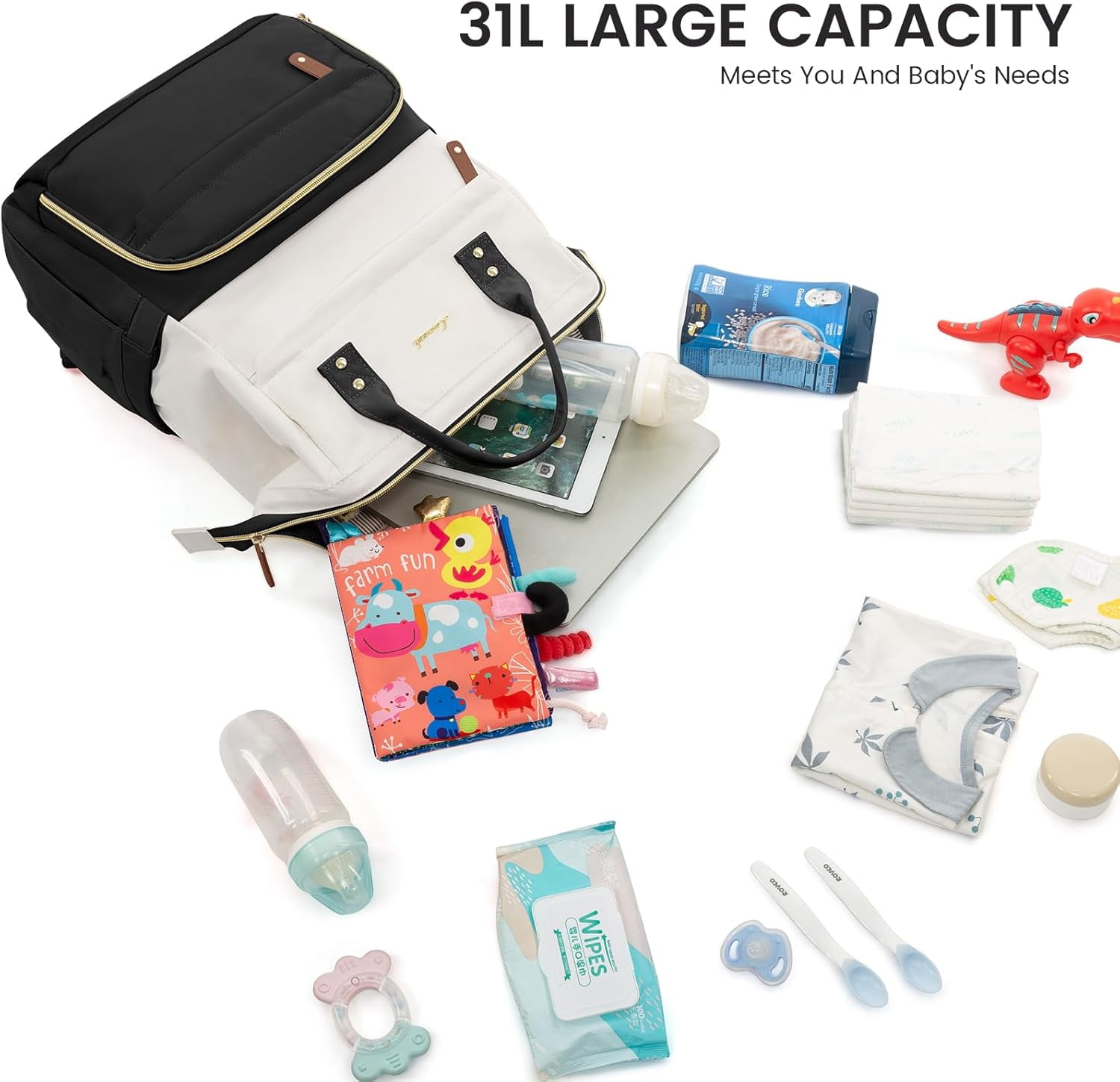 Lovevook Diaper Backpack,Large Diaper Bag Mummy Bag for New Mum Daddy,Convenient Work Travel Baby Bag for Office Mummy and Travel Essential Baby Shower
