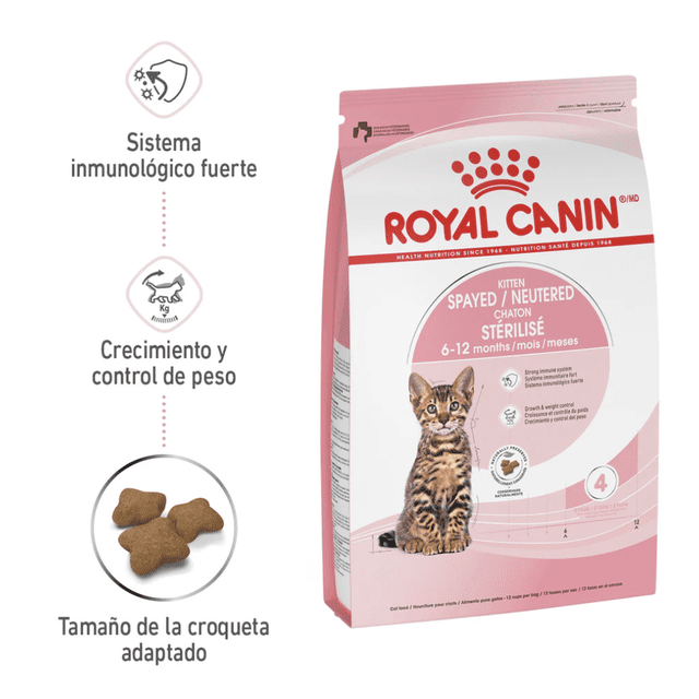 ROYAL CANIN KITTEN SPAYED 1.14 KG ORIGINAL SELLADO azul