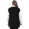thumbnail image 4 of DARING DIVA Women's Plus V Neck Knit Split Hem Sweater Vest 4X Black, 4 of 7