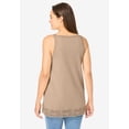 thumbnail image 2 of Woman Within Plus Size Lace-Trim V-Neck Tank, 2 of 6