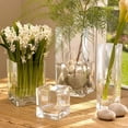 thumbnail image 4 of WGV Tall Square Vase Glass Block, Length 5", Height 10", Clear Large Floral Plant Container, Fish Tank, Planter Terrarium for Wedding Party Event, Home Office Decor, 1 Piece, 4 of 7