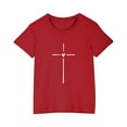 thumbnail image 1 of Posijego T-Shirt de la Saint-Valentin pour Garçons et Filles, T-Shirt Graphique avec Cœur, T-Shirts à Manches Courtes pour Enfants, Hauts en Coton, Vêtements, 1 of 6