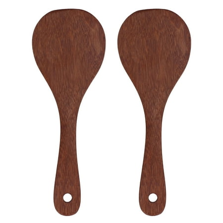 

2 Pack Wooden Rice Spoon Rice Cooker Spatula Utensils Wood Rice Paddle Non Stick Rice Spatula Kitchen Cooking Rice Serving Spoon Set[round mouth]