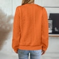 thumbnail image 7 of Fiaer Quarter Zip Women Sweatshirts Crew Neck Plus Size Long Sleeve Jacquard Pullovers Baggy Casual Fashion Tops Orange XL, 7 of 7
