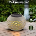 thumbnail image 2 of Solar Table Light Outdoor Waterproof- Solar Powered LED Lamp Hollowed-Out White Metal Desktop Decorative Lantern for Indoor Desk Bedroom Patio Garden Pathway Yard, 2 of 14