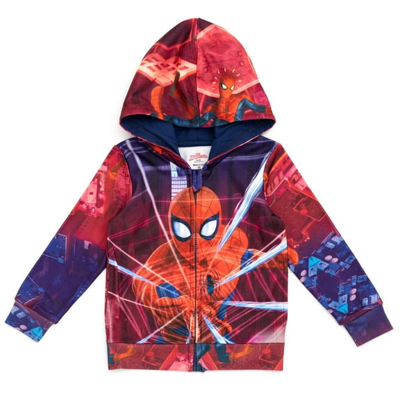 Marvel Spider-Man Big Boys Fleece Zip Up Cosplay Hoodie Toddler to Big Kid