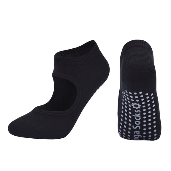 Women's Backless Yoga Socks Morandi Color Non-Slip Pilates Socks for Dance Trampoline Aerobics Fitness Sports Combed Cotton Professional Grip Socks Version A