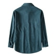 thumbnail image 3 of Lroveb Men's Casual Solid Corduroy Shirt Long Sleeve Pocket Turn-Down Collar Top Mens Top, 3 of 7