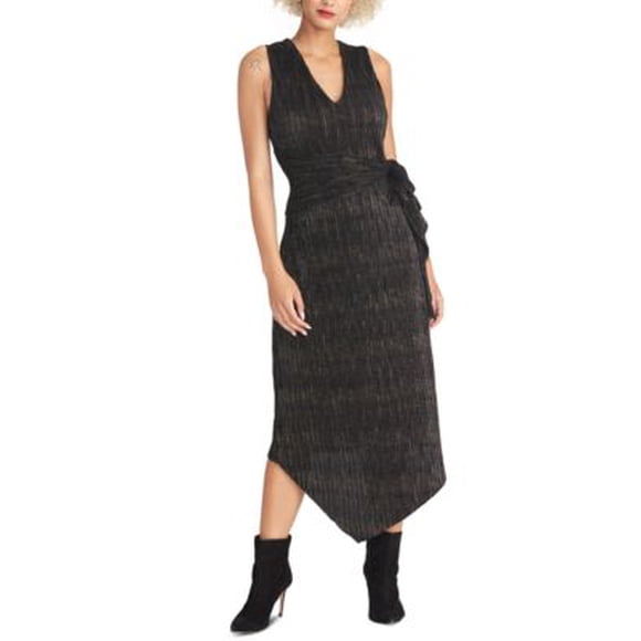Rachel Rachel Roy Robe MIDI Métallique à Taille Nouée pour Femmes