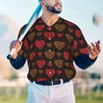 thumbnail image 6 of Daiia Gold Glitter Heart Mens Baseball Jersey Button Down Shirts Short Sleeve Sports Uniforms-Small, 6 of 9