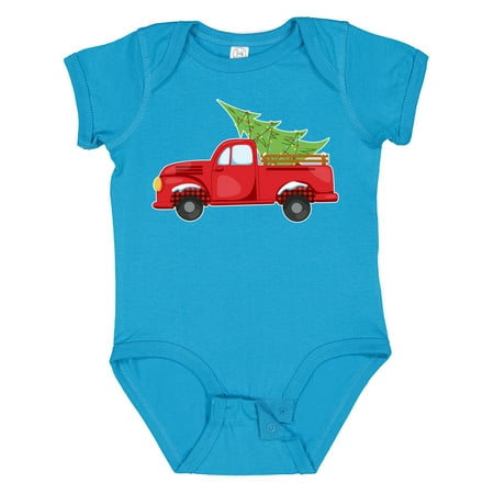 

Inktastic Christmas Vintage Truck with Christmas Tree Gift Baby Boy or Baby Girl Bodysuit