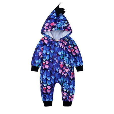 

Fesfesfes Children Baby Romper Jumpsuit Boy Girl Dinosaur Shape Hooded Long-sleeved One-piece Romper Suit Clearance Under $10