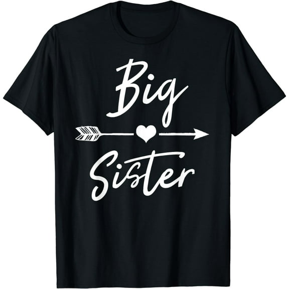 Big sister T Shirt cute girls womens heart arrow love tee