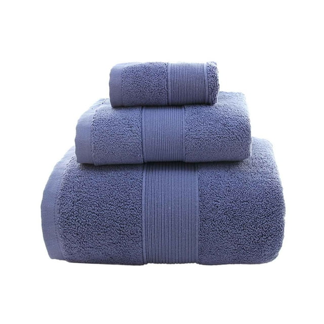 Long Staple Bath Towel Set Super Absorbent Soft Quick Drying 3 Piece Square Design for Spa and Home