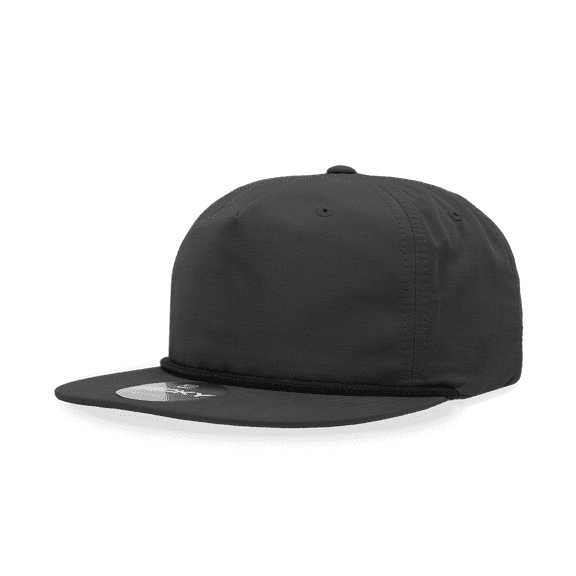 Decky 6032 5 Panel High Profile Relaxed Cotton Blend Rope Hat-Black