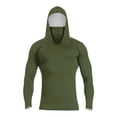 thumbnail image 3 of Havenx Upf 50+ Fishing Shirts for Men Long Sleeve Upf 50+ Hoodies with Mask Hooded Uv Protection Hoodie Shirt Solid Color Hiking Running Swim Athletic Workout Clothing,Camouflage Green M, 3 of 4