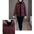 thumbnail image 5 of AUNVITO Women's Thickened Winter Coat Long Sleeve Zip-Up Casual Solid Color Nylon Spandex Blend Outerwear, 5 of 9