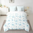 thumbnail image 2 of Erosebridal Cute Bowknot Bed in a Bag Twin Size,Spot Bowtie Bed in a Bag Twin Size,Blue Heart Print Bedding Twin Size For Princess,Microfiber Bedroom Decor Reversible,7 Pieces, 2 of 6