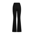 thumbnail image 5 of Lmnyox Fall High Waist Pants for Women Flare Straight Leg Lounge Pants Dressy Casual Ribbed Trousers, 5 of 6