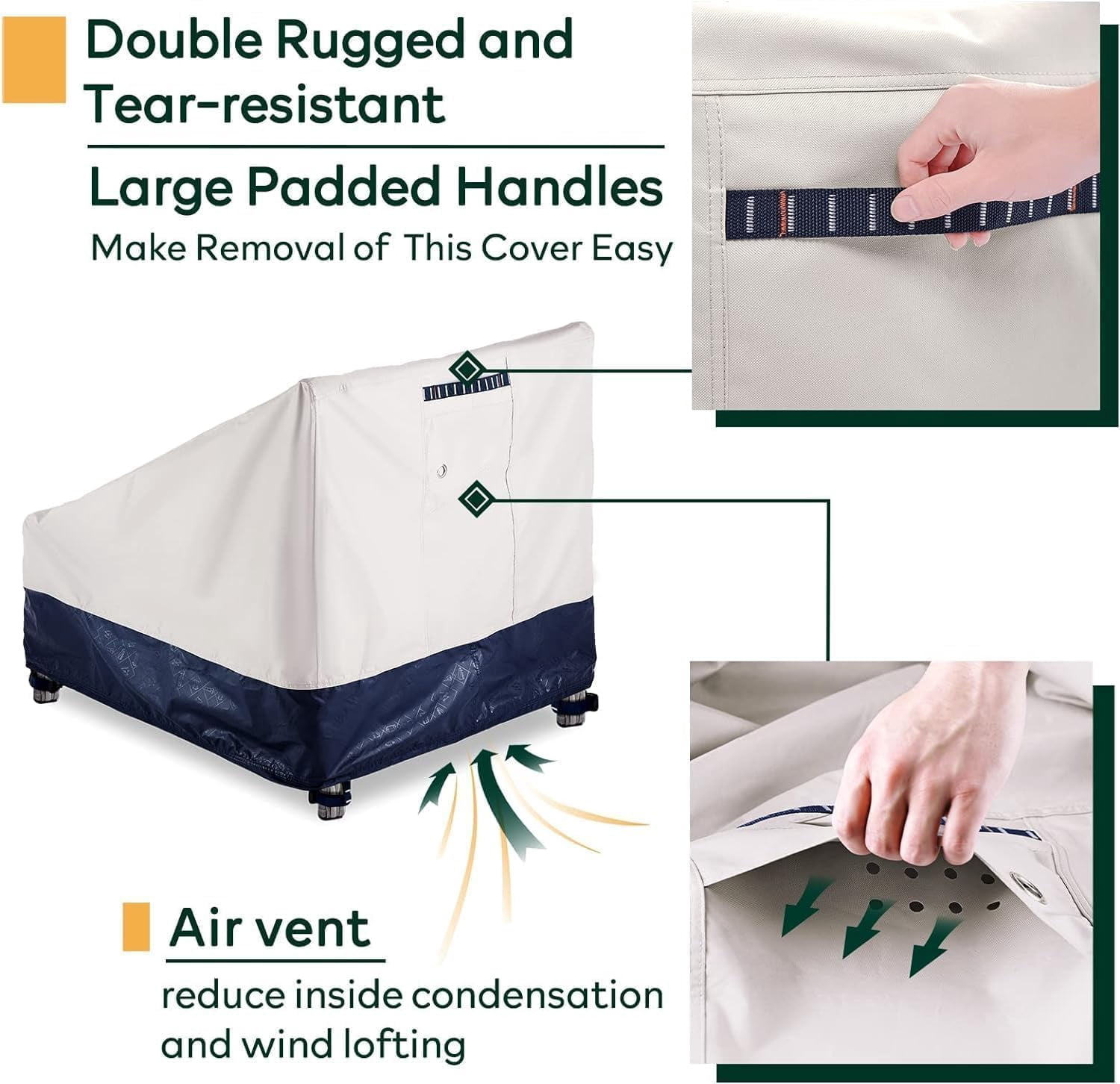 1 Pack 600D Heavy Duty Waterproof High Back Patio Chair Covers Outdoor Lawn Garden Furniture Protector 35"L x 28"W x 35"H