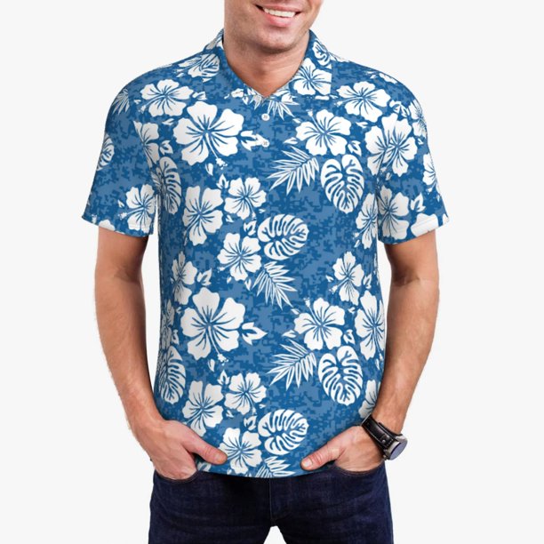 Balery Leaves And Flowers Camisa Polo de Hombre con Estampado, de Manga Corta y Tejido Medio, Camisa Tipo Golf Polo-XX-Large