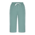 thumbnail image 5 of Delayuji Womens Capri Pant Loose Fit Casual High Waisted Lightweight Baggy Yoga Pants With Pockets Summer, 5 of 5