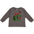thumbnail image 3 of Inktastic Santa is Promoting Me to Big Sister Green Plaid Tree Girls Long Sleeve Toddler T-Shirt, 3 of 5