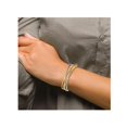 thumbnail image 2 of 14K Yellow and White Gold Polished Slip-on Cuff Bangle Bracelet, 2 of 4