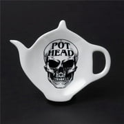 Alchemy Gothic SR6 4.33 in. Pot Head Tea Spoon Holder, White