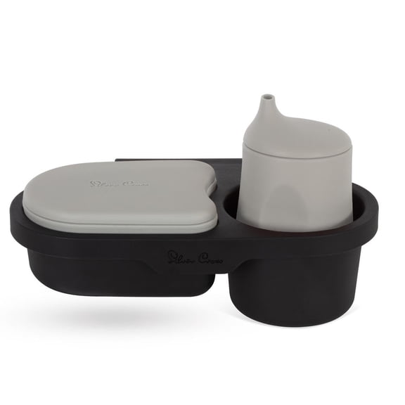 Bandeja para aperitivos Pram, con forma de cruz plateada y olla para aperitivos, de silicona