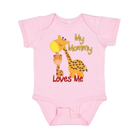 

Inktastic My Mommy Loves Me Giraffe Gift Baby Boy or Baby Girl Bodysuit