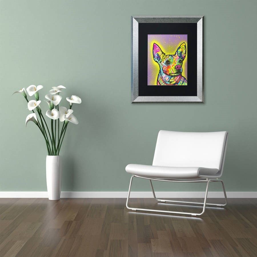 Trademark Fine Art "Listening" Canvas Art by Dean Russo, Black Matte, Silver Frame
