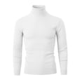 thumbnail image 4 of Zynviq Mens Sweaters Sale White Turtle Neck Pullover Long Sleeve Solid Slim Sweaters Winter Sweaters for Men XXL, 4 of 9