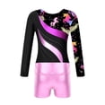 thumbnail image 6 of Alvivi Girl Long Sleeve Leotard for Dance Gymnastics Ballet One Piece Unitard with Sparkly Shorts  6, 6 of 7