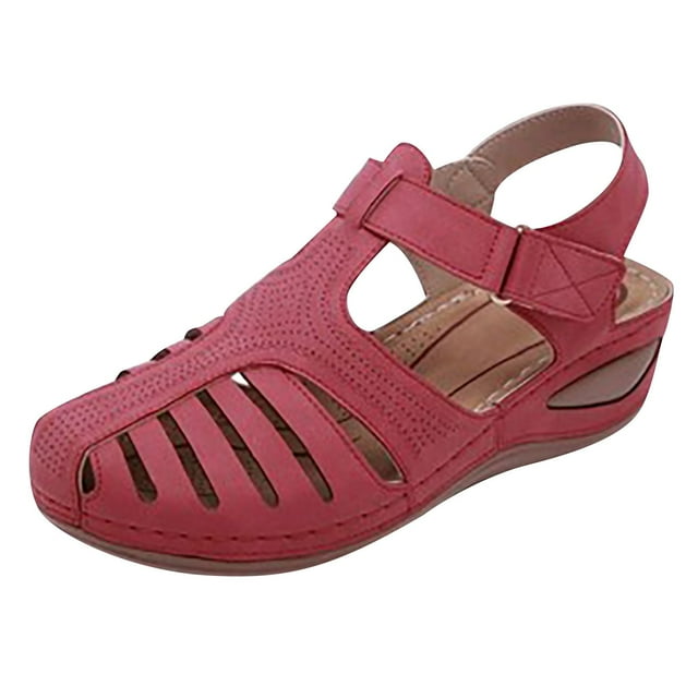Sandales Décontractées d'Été pour Femme, Plates, Couleur Unie, à Oeillets