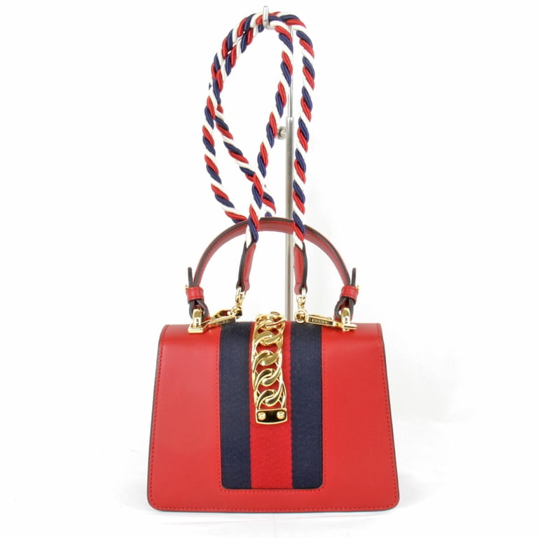 Pre-Owned GUCCI Gucci Sylvie 2WAY 470270 Shoulder Bag Leather Red 