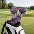 thumbnail image 4 of Uorisanigo Golf Club Head Cover Waterproof 3pcs Golf Driver Fairway Wood Hybrid Head Covers for Extra Clubs Protection, Purple Butterfly Headcovers Set Keep Clubs Dry and Clean, 4 of 7