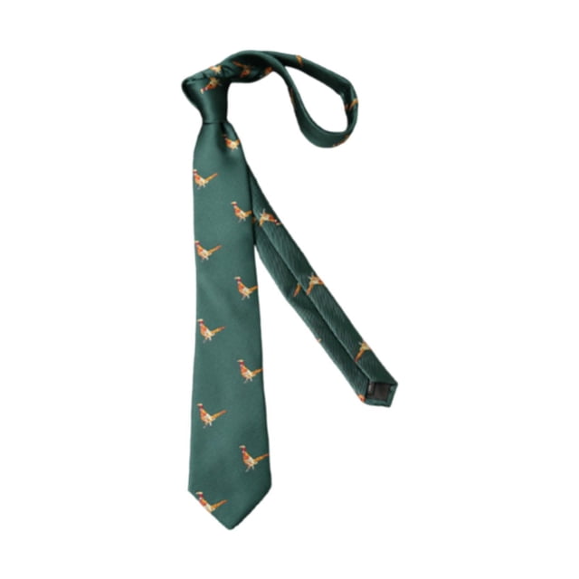 Corbata para hombre bordada clásica, accesorios de ropa de moda, nudo fácil y suave. Gallina verde