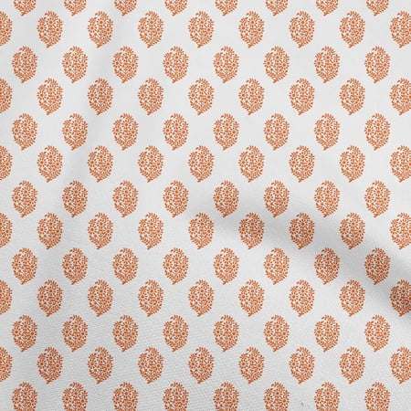 oneOone Georgette Viscose Orange Fabric Block Dress Material Fabric Print Fabric By The Yard 42 Inch Wide-CG