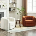 thumbnail image 3 of Swivel Accent Chair Modern Round Barrel Chair Comfy&nbsp;Velvet Reading sofa chair Armchair For Living Room, Brown, 3 of 6