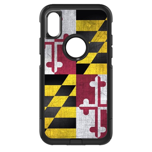 DistinctInk Custom SKIN / DECAL compatible with OtterBox Commuter for iPhone X / XS (5.8" Screen) - Old Weather Maryland Flag - Show Your Love of Maryland