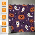 thumbnail image 2 of Tchckioa Shower Curtain for Bathroom,Halloween Pumpkin Ghost Privacy Protection Hooks Bath Curtain,72x84, 2 of 8