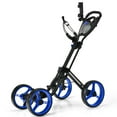 thumbnail image 1 of Gymax 4 Wheels Folding  Golf Push Cart W/ Adjustable Handle Foot Brake Blue, 1 of 10