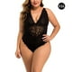 thumbnail image 1 of Ropa interior de encaje sexy para mujer, minivestido en V profundo, ropa de dormir, regalo, negro, 2XL Methold XX000057-05, 1 of 7