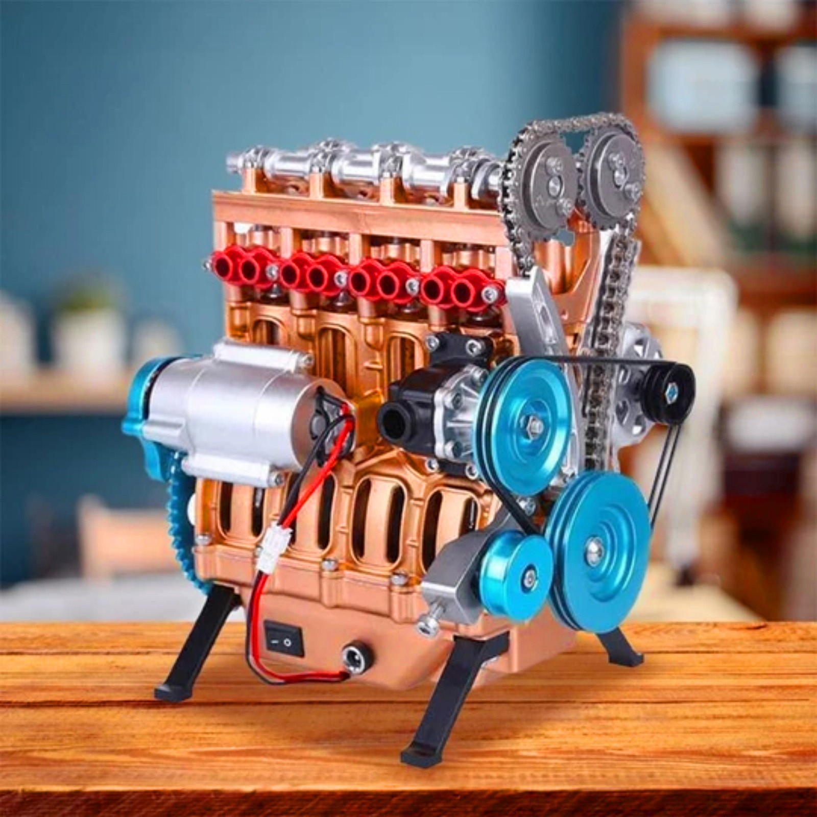 MtsDJSKF Halloween Engine Model Desktop Engine 4 Cylinder Car Engine ...